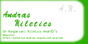 andras miletics business card